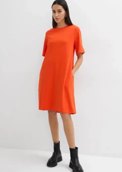 bonprix Kleider^Shirtkleid in A-Linie aus Viskose-Mix mohnrot