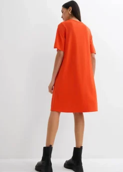 bonprix Kleider^Shirtkleid in A-Linie aus Viskose-Mix mohnrot