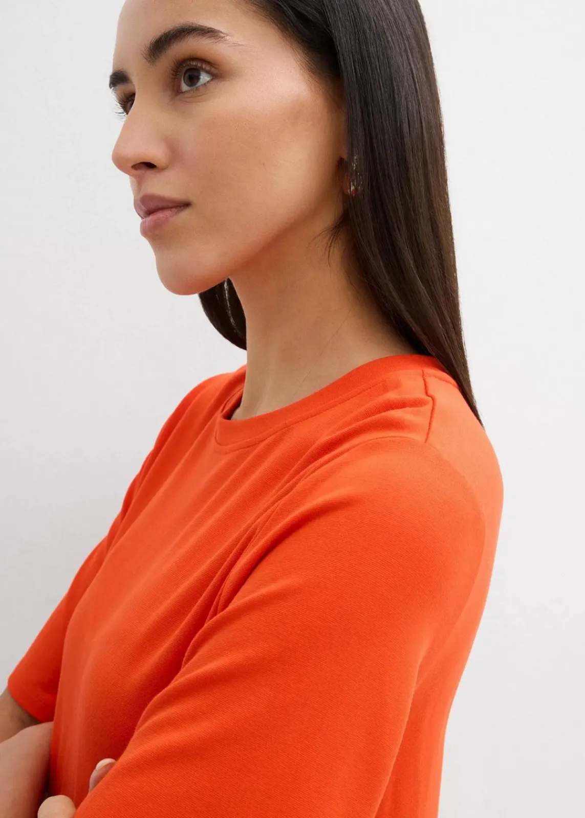 bonprix Kleider^Shirtkleid in A-Linie aus Viskose-Mix mohnrot