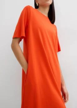 bonprix Kleider^Shirtkleid in A-Linie aus Viskose-Mix mohnrot