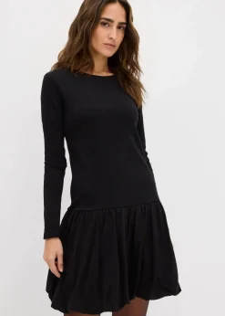 bonprix Kleider^Shirtkleid mit Ballonrock schwarz