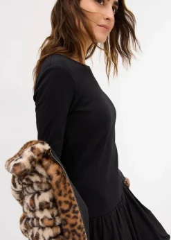 bonprix Kleider^Shirtkleid mit Ballonrock schwarz