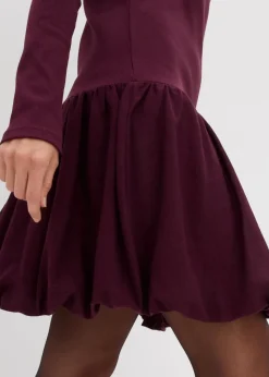 bonprix Kleider^Shirtkleid mit Ballonrock weinrot
