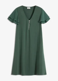 bonprix Kleider^Shirtkleid mit Chiffonärmeln schattengrün