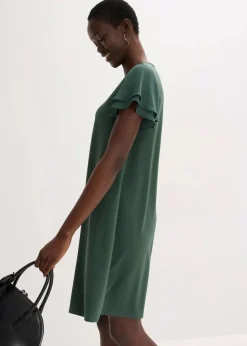 bonprix Kleider^Shirtkleid mit Chiffonärmeln schattengrün