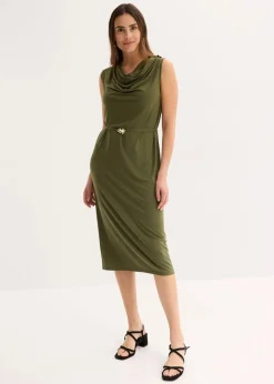 bonprix Bekleidung·Pullover & Strickjacken|Kleider^Shirtkleid mit Gürtel (2-tlg. Set) dunkelkhaki