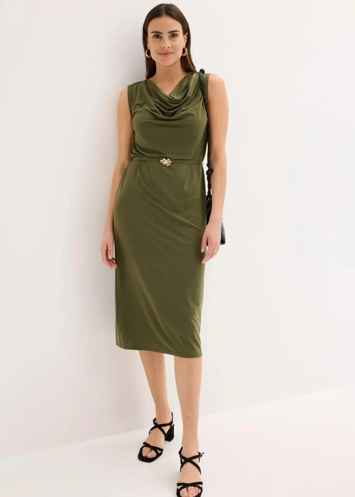 bonprix Bekleidung·Pullover & Strickjacken|Kleider^Shirtkleid mit Gürtel (2-tlg. Set) dunkelkhaki