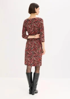 bonprix Bekleidung·Pullover & Strickjacken|Kleider^Shirtkleid mit Paisley Druck schwarz/rot paisley
