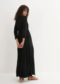 bonprix Bekleidung·Pullover & Strickjacken|Kleider^Shirt-Kleid mit 3/4-Ärmeln schwarz