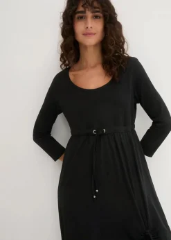 bonprix Bekleidung·Pullover & Strickjacken|Kleider^Shirt-Kleid mit 3/4-Ärmeln schwarz