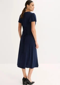 bonprix Bekleidung·Pullover & Strickjacken^Shirtkleid mit Schlitz dunkelblau