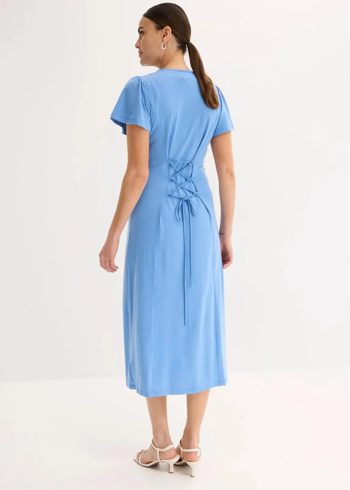 bonprix Bekleidung·Pullover & Strickjacken^Shirtkleid mit Schlitz mittelblau