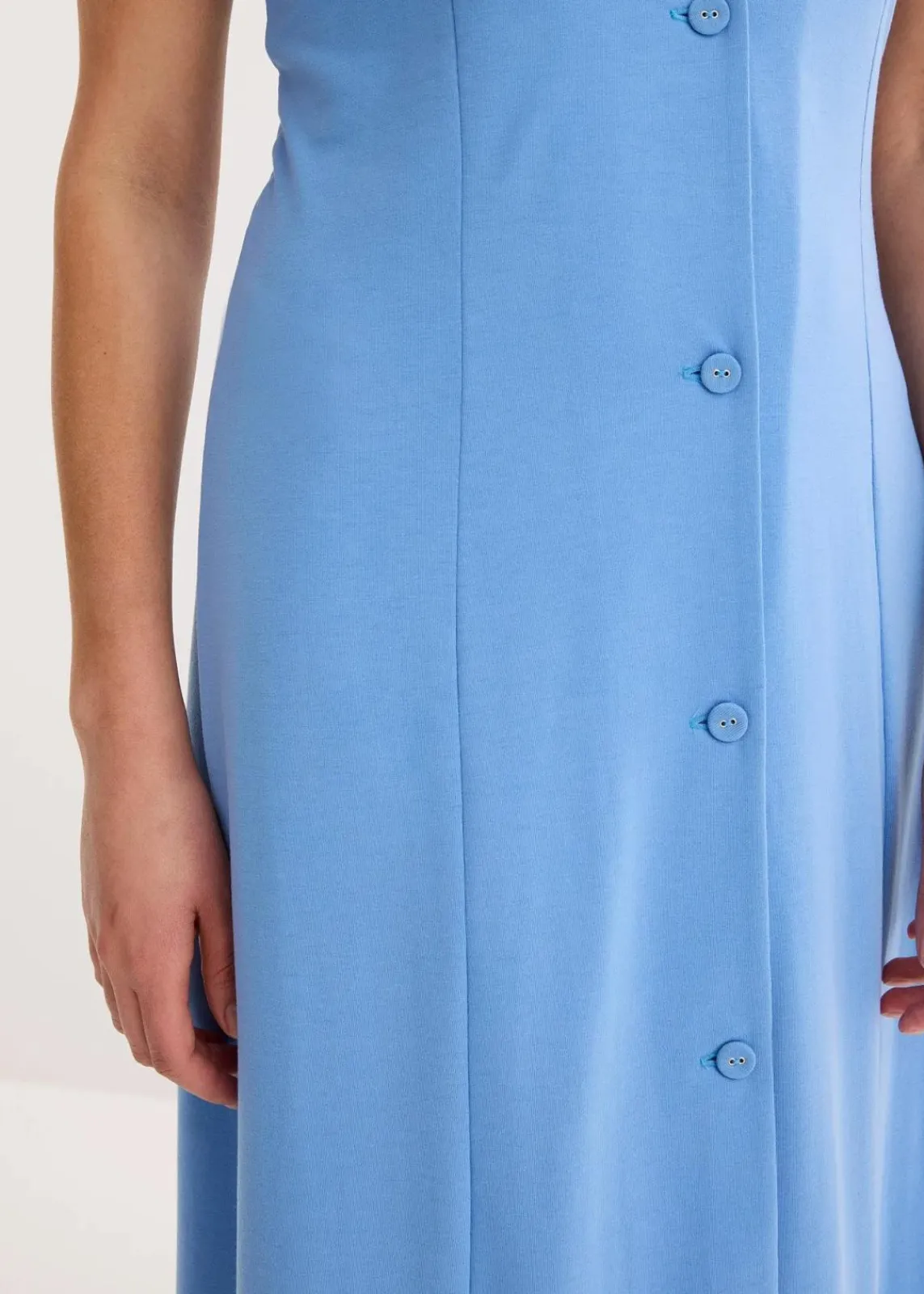 bonprix Bekleidung·Pullover & Strickjacken^Shirtkleid mit Schlitz mittelblau
