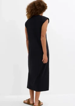 bonprix Bekleidung·Röcke|Bekleidung·Pullover & Strickjacken^Shirtkleid mit Schulterpolstern aus reiner Bio-Baumwolle schwarz