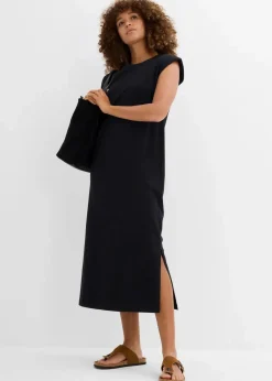 bonprix Bekleidung·Röcke|Bekleidung·Pullover & Strickjacken^Shirtkleid mit Schulterpolstern aus reiner Bio-Baumwolle schwarz