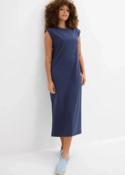 bonprix Nachhaltigere Materialien|Kleider^Shirtkleid mit Schulterpolstern aus reiner Bio-Baumwolle dunkelblau