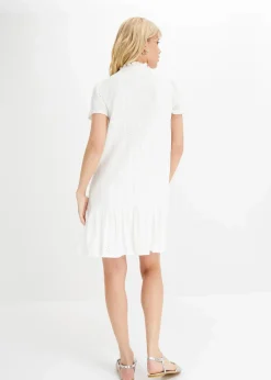 bonprix Bekleidung·Pullover & Strickjacken|Kleider^Shirtkleid mit Spitze weiß