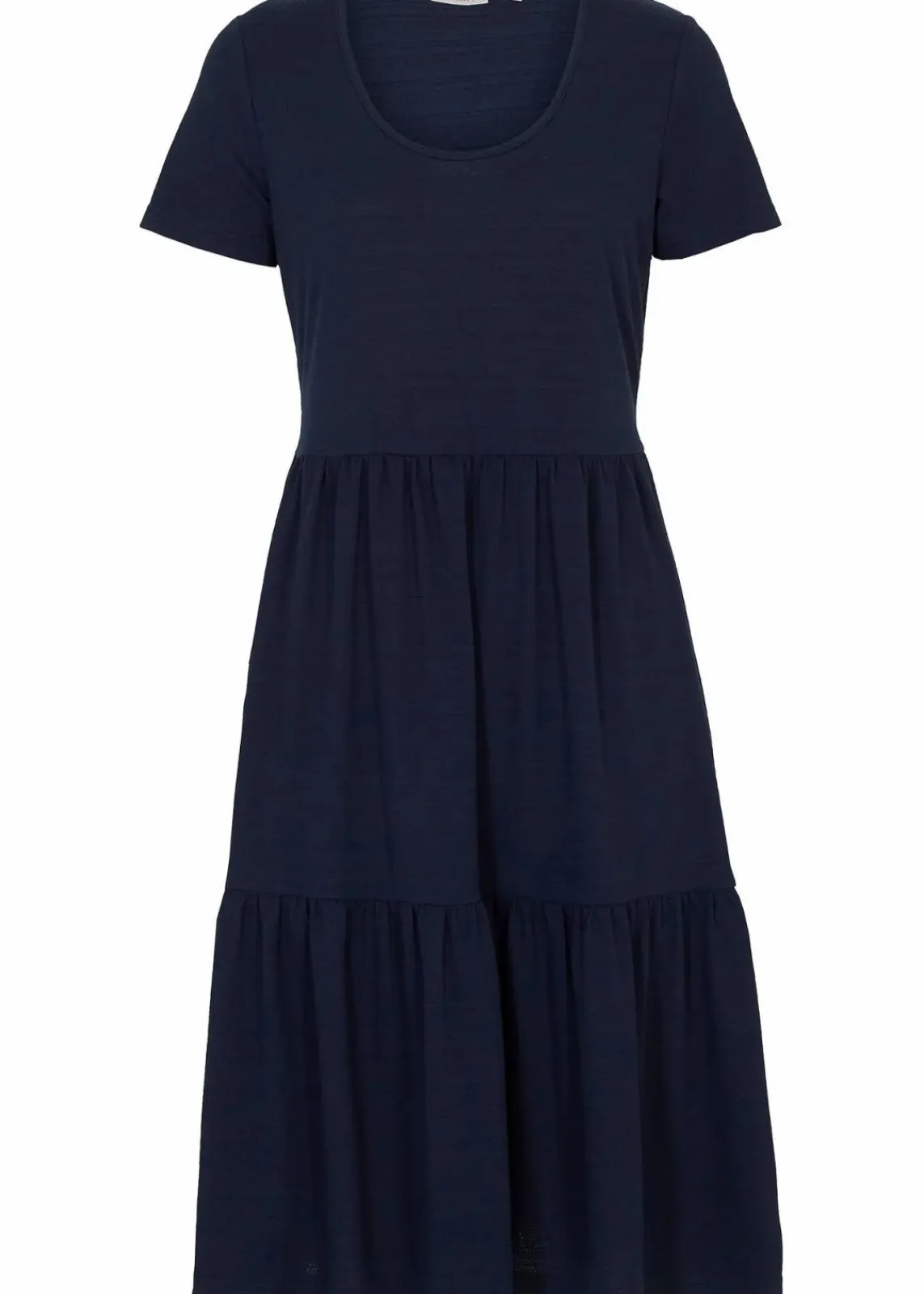 bonprix Kleider^Shirtkleid mit Strukturmuster aus Viskose-Mix dunkelblau