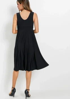 bonprix Kleider^Shirtkleid mit V-Ausschnitt schwarz