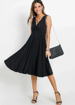 bonprix Kleider^Shirtkleid mit V-Ausschnitt schwarz