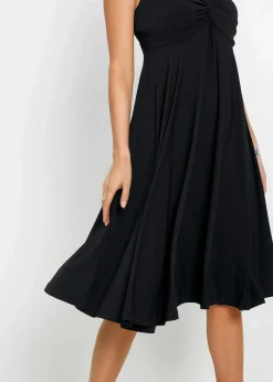 bonprix Kleider^Shirtkleid mit V-Ausschnitt schwarz