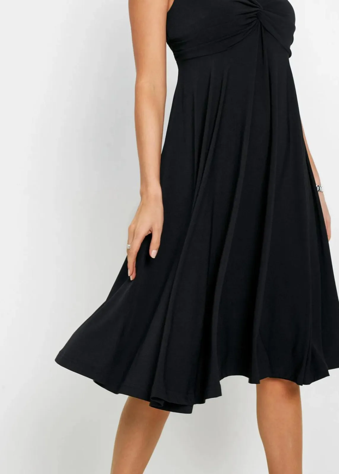 bonprix Kleider^Shirtkleid mit V-Ausschnitt schwarz