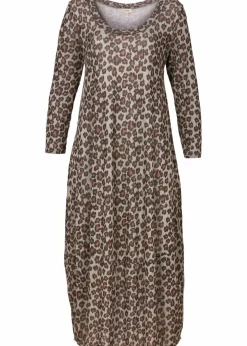 bonprix Bekleidung·Pullover & Strickjacken|Kleider^Shirt-Midikleid leopard braun