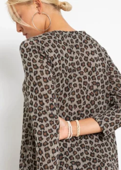 bonprix Bekleidung·Pullover & Strickjacken|Kleider^Shirt-Midikleid leopard braun