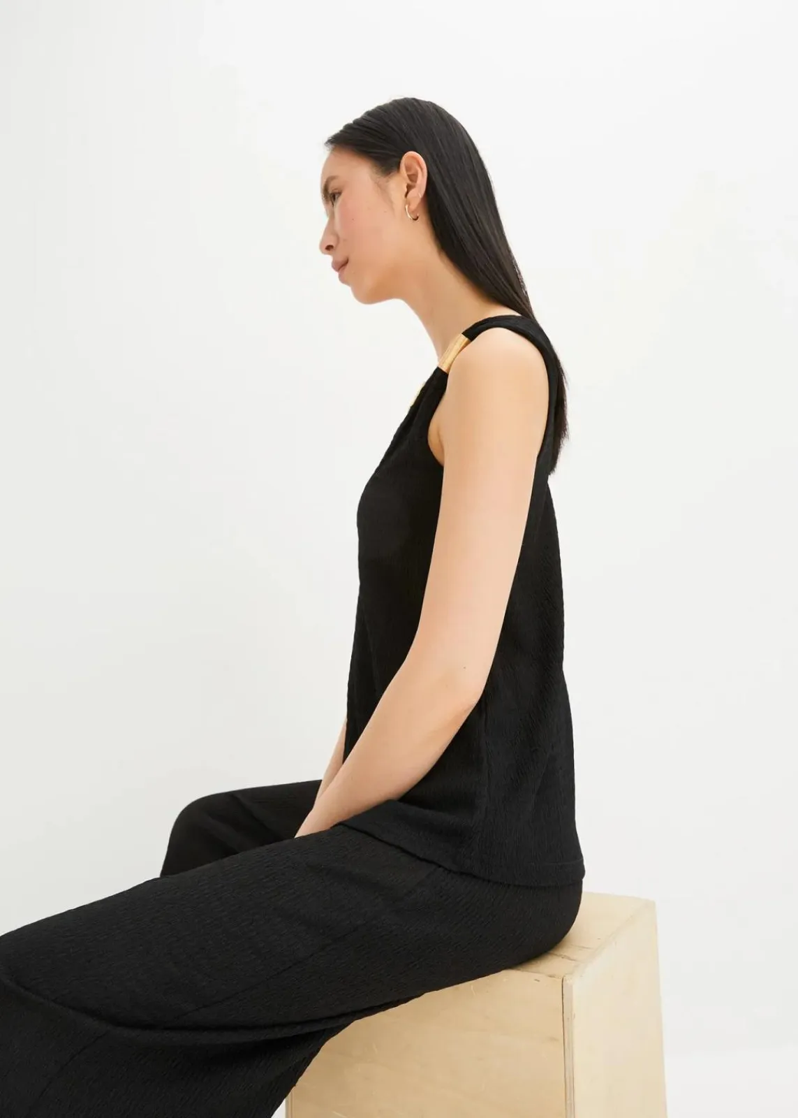 bonprix Shirts & Tops|Nachhaltigere Materialien^Shirt-Top schwarz