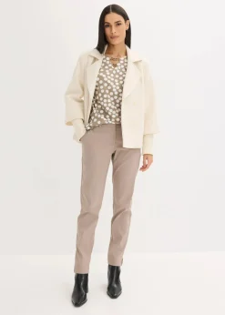 bonprix Shirts & Tops^Shirt-Tunika taupe/wollweiß gepunktet