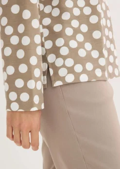 bonprix Shirts & Tops^Shirt-Tunika taupe/wollweiß gepunktet