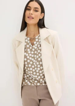 bonprix Shirts & Tops^Shirt-Tunika taupe/wollweiß gepunktet