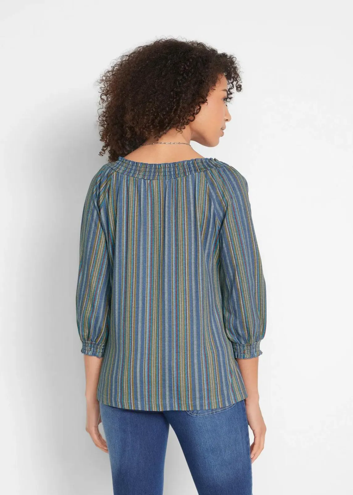 bonprix Shirts & Tops|Nachhaltigere Materialien^Shirt-Tunika 3/4-Arm, gestreift indigo gestreift