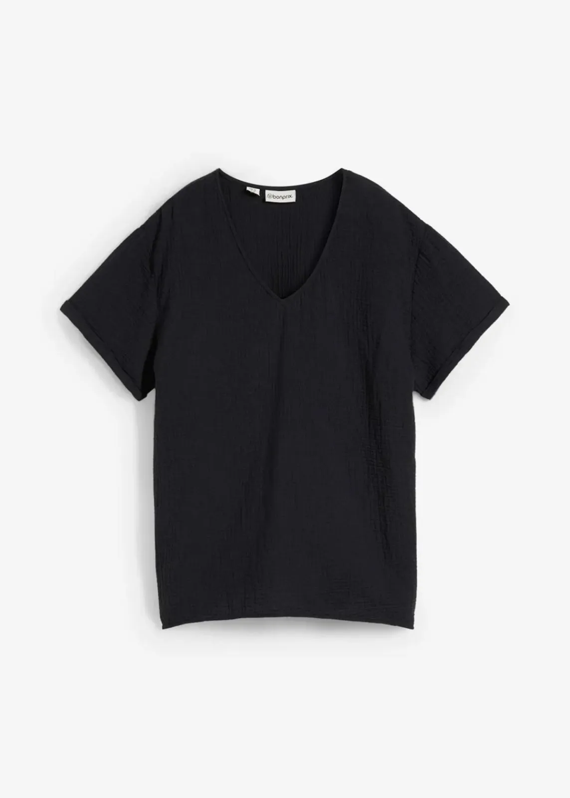 bonprix Blusen & Tuniken|Bekleidung·Jacken & Mäntel^Shirt-Tunika aus softem Musselin schwarz