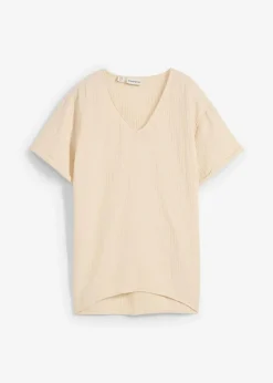 bonprix Bekleidung·Jacken & Mäntel|Blusen & Tuniken^Shirt-Tunika aus softem Musselin hellsand