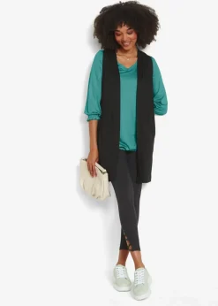 bonprix Shirts & Tops|Nachhaltigere Materialien^Shirt-Weste aus Viskose schwarz