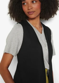 bonprix Shirts & Tops|Nachhaltigere Materialien^Shirt-Weste aus Viskose schwarz