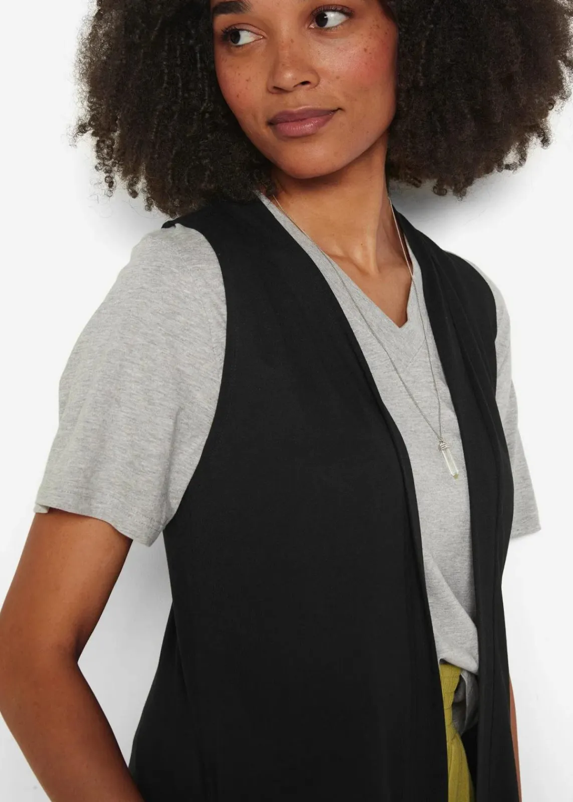 bonprix Shirts & Tops|Nachhaltigere Materialien^Shirt-Weste aus Viskose schwarz