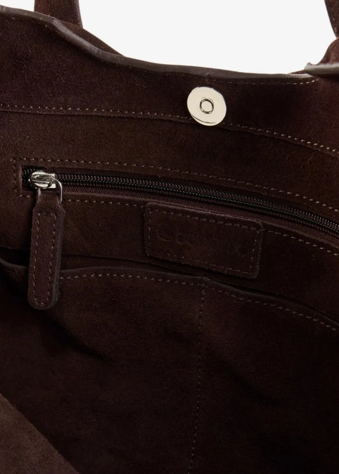 bonprix Taschen^Shopper aus Veloursleder dunkelbraun