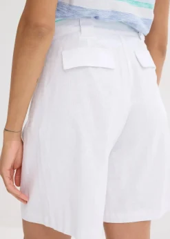 bonprix Hosen|Shorts^Shorts aus leichtem Leinen-Mix weiß