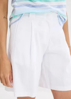 bonprix Hosen|Shorts^Shorts aus leichtem Leinen-Mix weiß