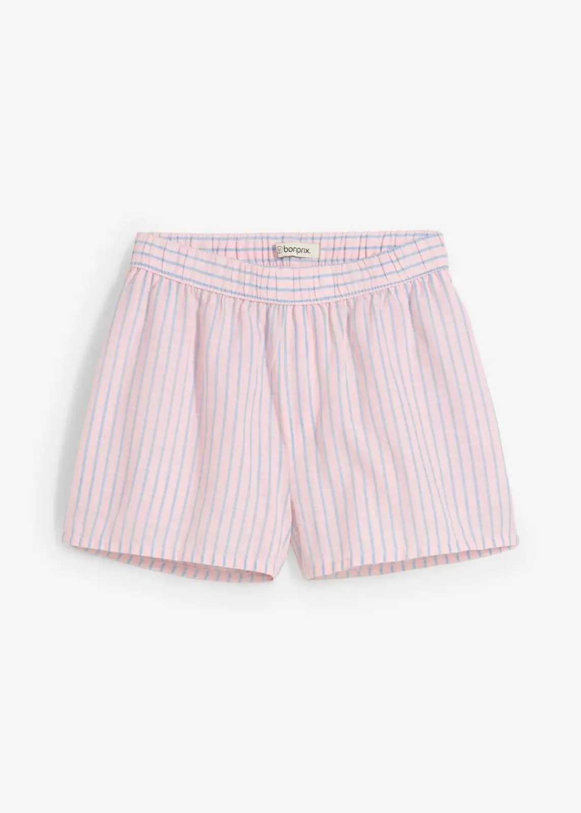 bonprix Shorts|Hosen^Shorts aus reiner Baumwolle bonbonrosa/hellblau gestreift