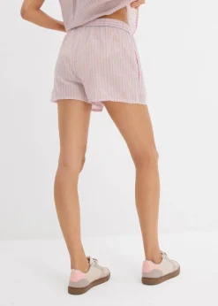 bonprix Shorts|Hosen^Shorts aus reiner Baumwolle bonbonrosa/hellblau gestreift