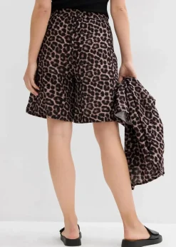 bonprix Bekleidung·Outdoorbekleidung|Bekleidung·Kleider^Shorts aus softem Musselin beige leo bedruckt
