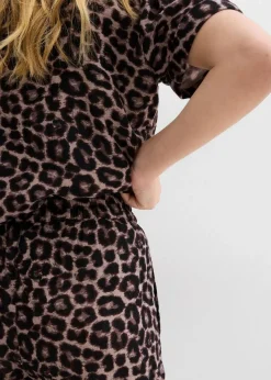 bonprix Bekleidung·Outdoorbekleidung|Bekleidung·Kleider^Shorts aus softem Musselin beige leo bedruckt