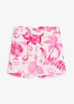 bonprix Nachhaltigere Materialien|Hosen^Shorts aus strukturierter Viskose weiß/fuchsia floral