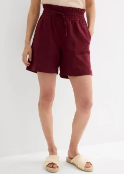 bonprix Hosen|Shorts^Shorts mit Leinen ahornrot
