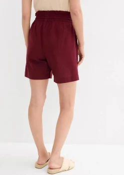 bonprix Hosen|Shorts^Shorts mit Leinen ahornrot