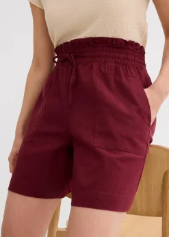 bonprix Hosen|Shorts^Shorts mit Leinen ahornrot