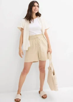 bonprix Bekleidung·Outdoorbekleidung|Bekleidung·Kleider^Shorts mit Leinen hellsand